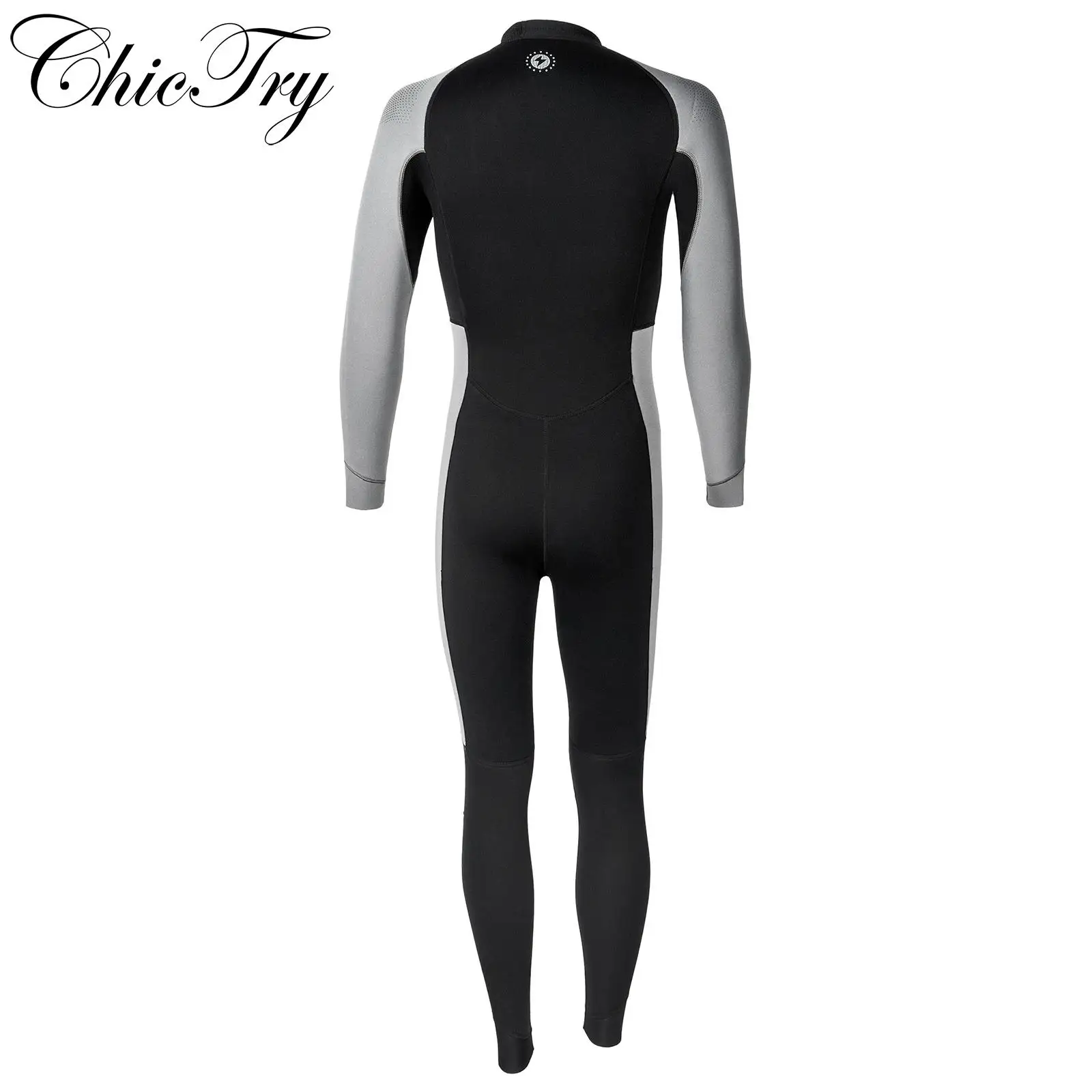 

Mens 3mm Neoprene One-Piece Thermal Wetsuit Rash Guard Swimsuit Long Sleeves Jumpsuit for Swimming Surfing Snorkeling Diving