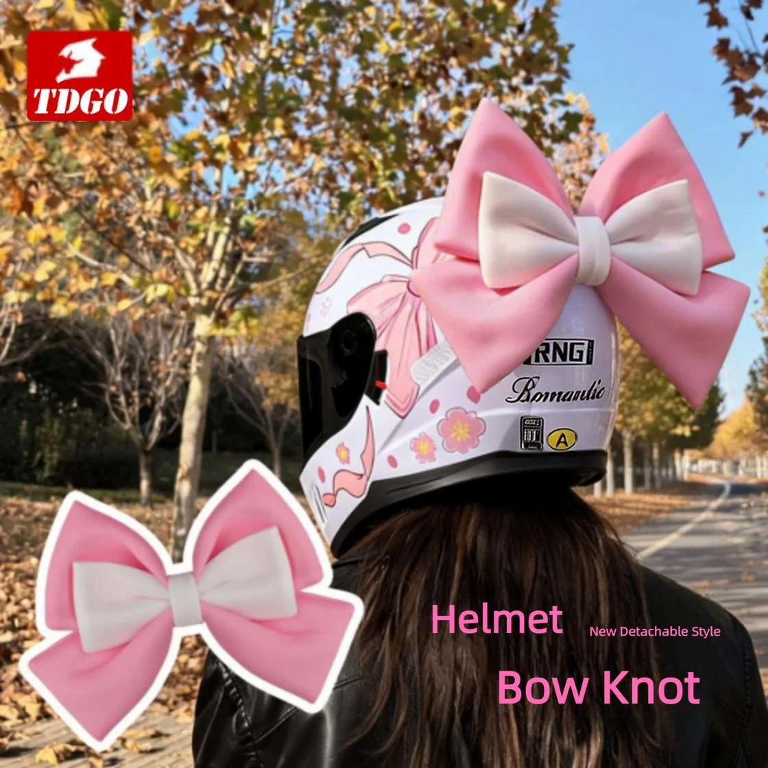 Women Double-layerBow Ribbon Decoration Strong Fixation Cute Bowknot Accessories For Electric Motorcycle Helmet Accessories