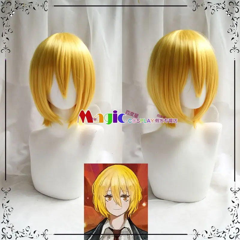 

Game Limbus Company Don Quixote Cosplay Wig Golden Short Heat Resistant Synthetic Hair