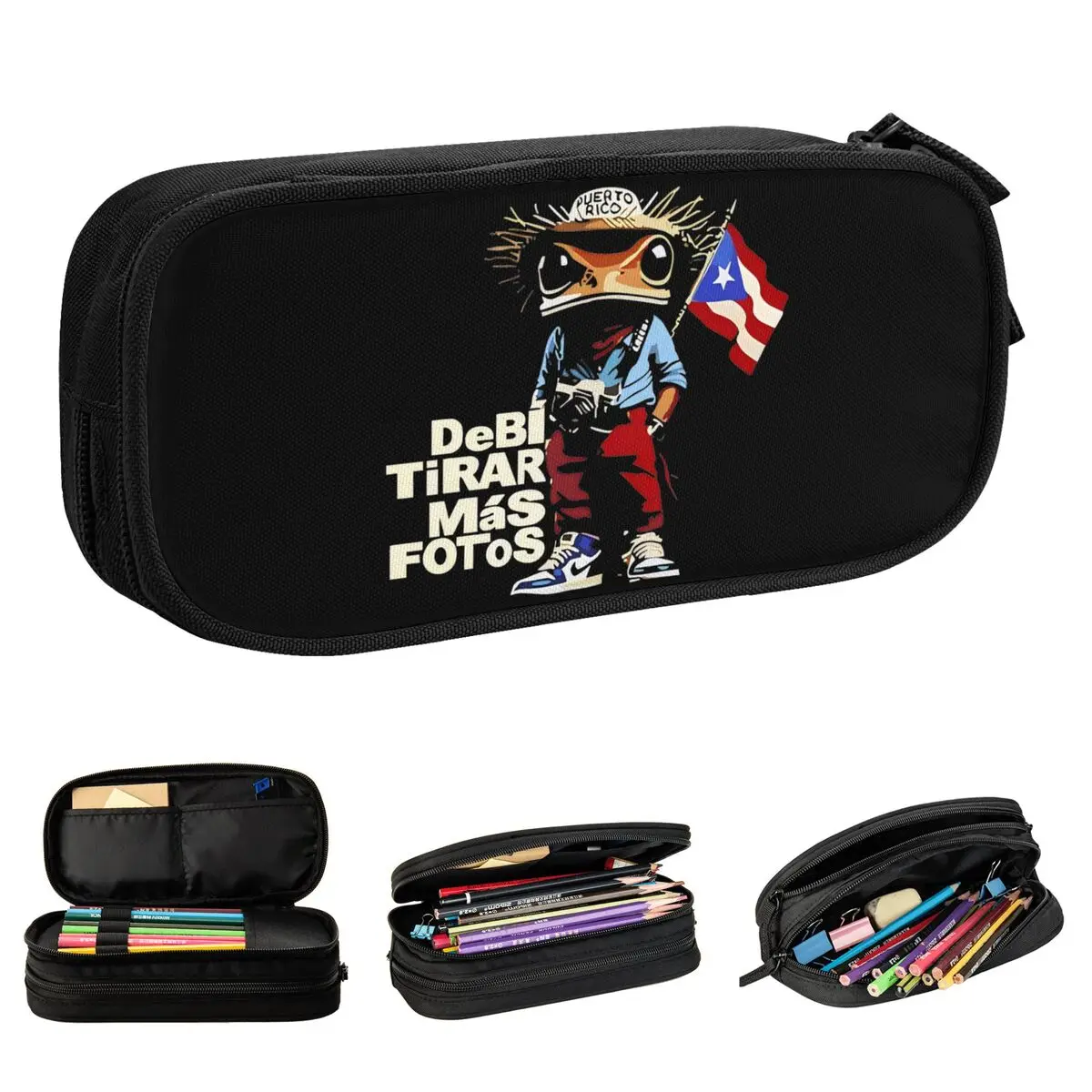 BAD BUNNY DTMF 2025 Tour Band Pencil Case Debi Tirar Mas Fotos Pencilcases Pen Large Storage Bags Office Zipper Stationery