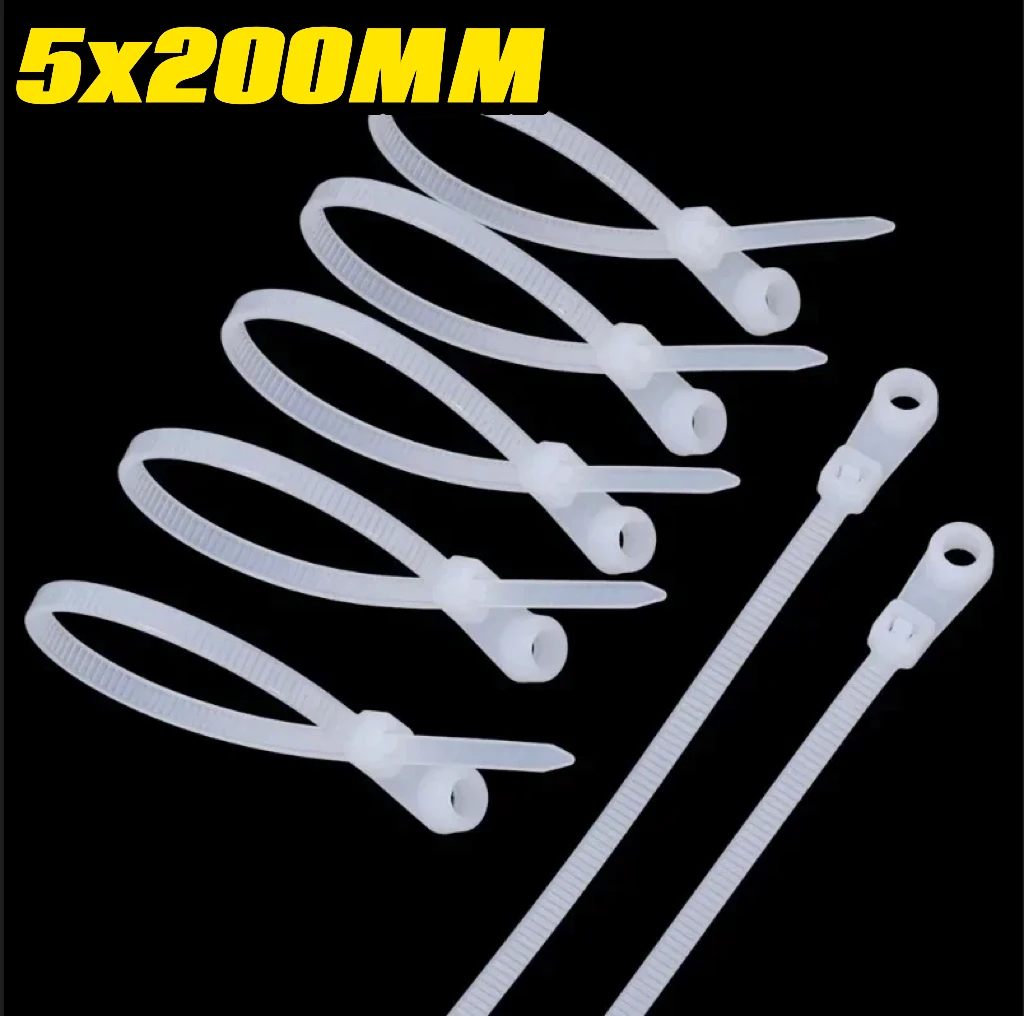 Nylon Kabelbinder met Schroefgat, Herbruikbaar en Vast, Zelfsluitende Kabelbinder, Instelbare Bevestigingsbanden, KantoororganizerKabelbinder met SchroefgatZelfsluitende