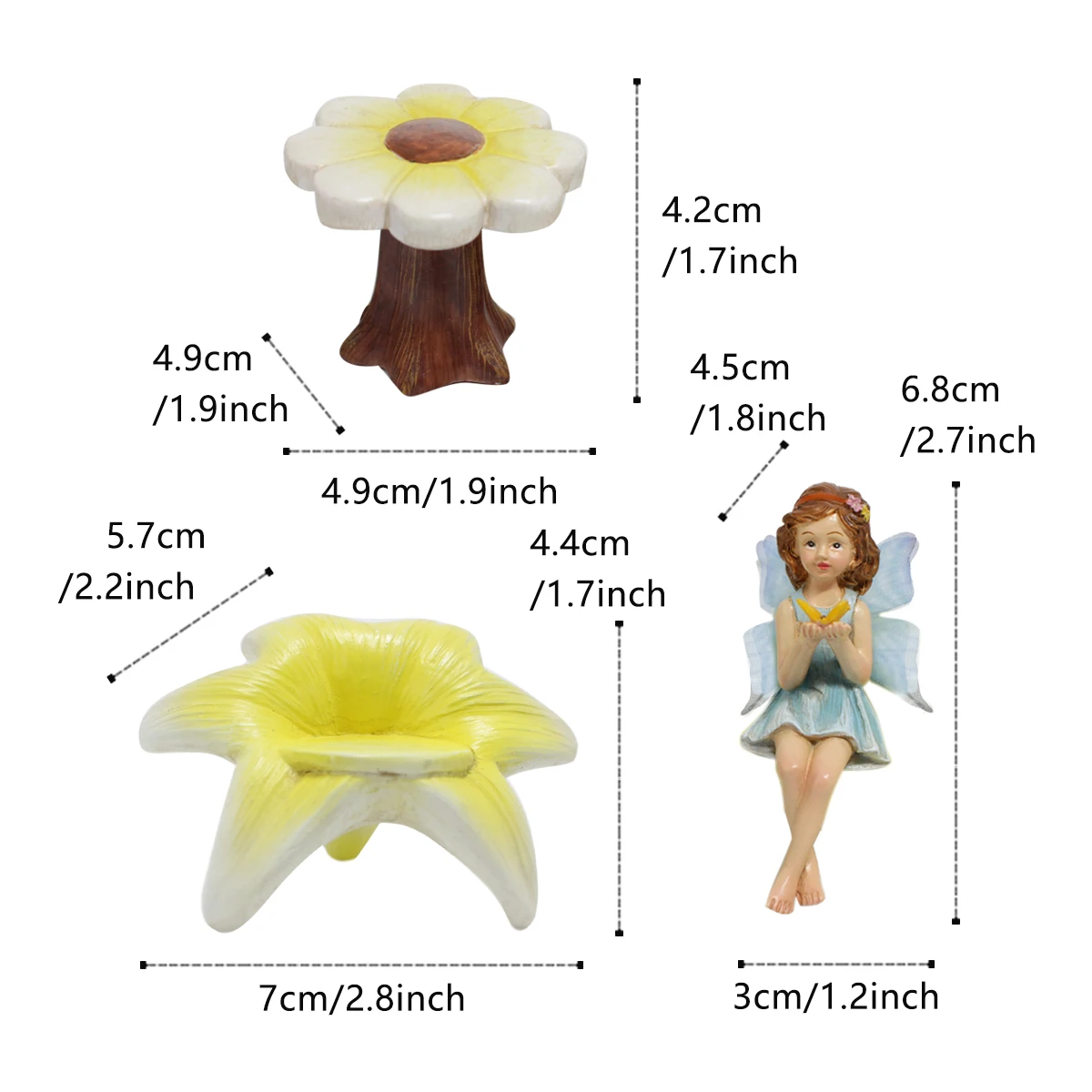 1 Set Cute Flower Fairy, For Decorating a Leisurely Atmosphere With Flowerpot Micro Landscapes, Summer Holiday Decor,Outdoor Fai