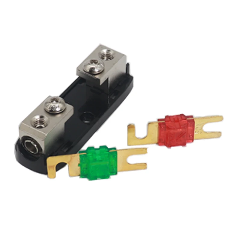 【1Set】Car Audio Fuse Power Fuse Holder 20-200A Stereo Audio Single Way AGU Fuse Holder Power Distribution Block Fusebox