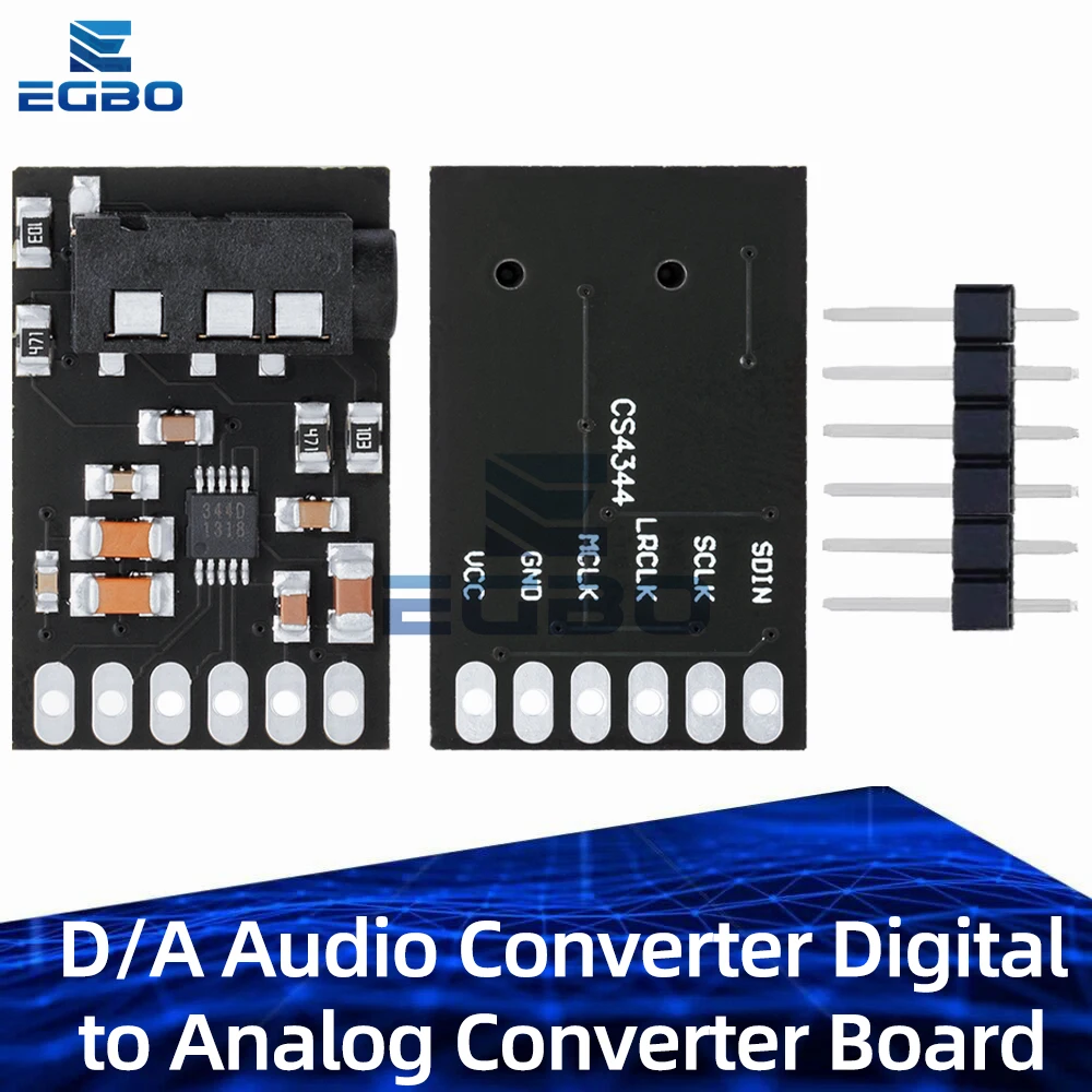 D/A Audio Converter Digital to Analog Converter Board Stereo Audio Module Conversion Module CS4344 with I2S Interface