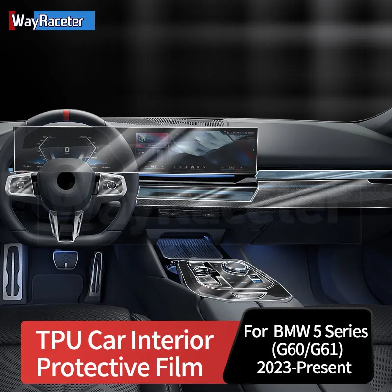 Self Healing Anti Scratch Top TPU Vinyl Center Gear Interior Paint Protection Film For BMW 5 Series 2024 G60 G61 Accessoriers