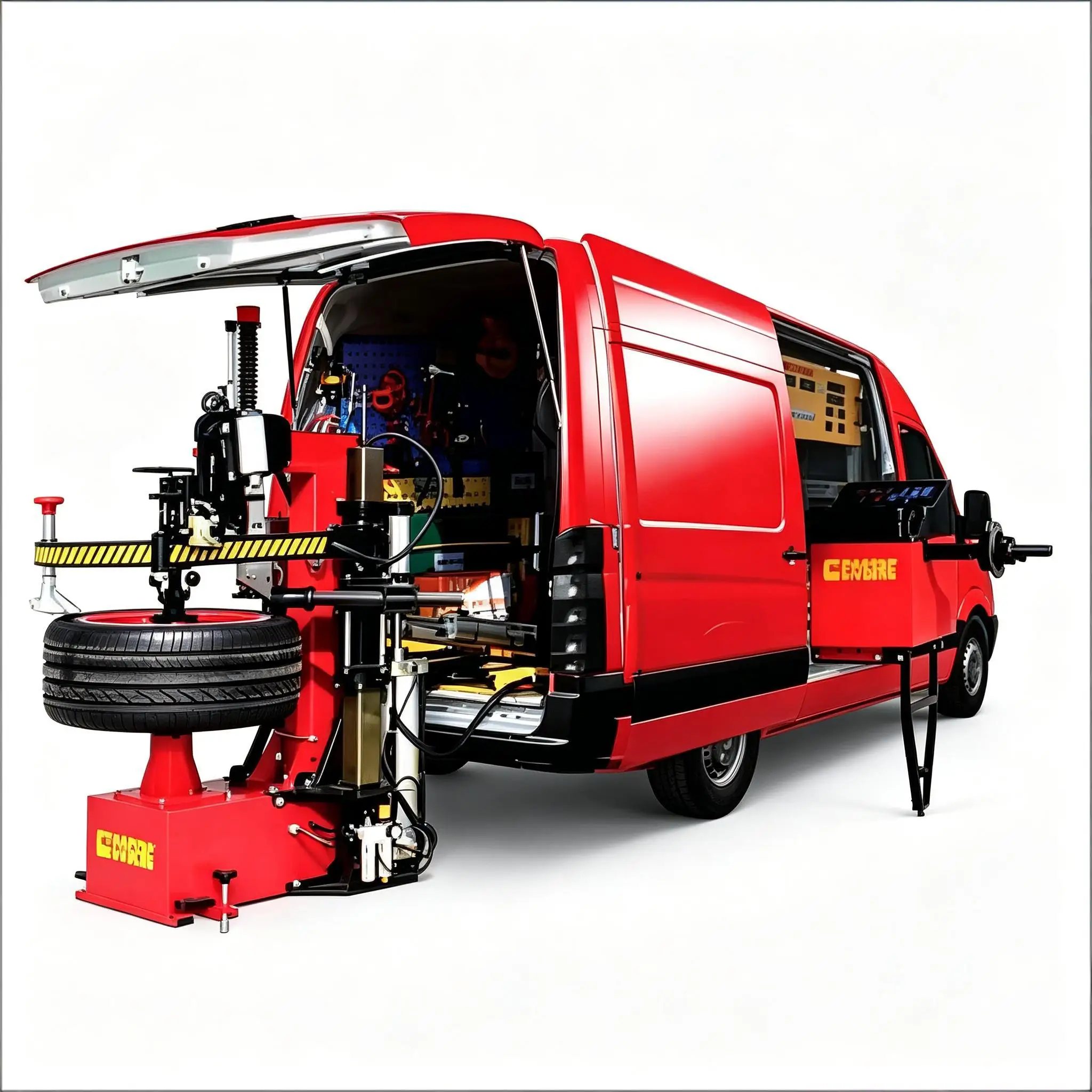 COSENG CZ-288 220V On-Board Mobile Tire Service Unit Automatic Wheel Balancer Tyre Changer Machine For Car Repair Shop