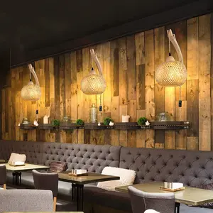 Mão-Woven Bambu Lanterna Lâmpada De Parede, Natural Rattan Vime, E27 Lustres, Decoração Do Quarto, Abajures, Luminárias De Parede 8 principais vendas lanternas ratan - №2