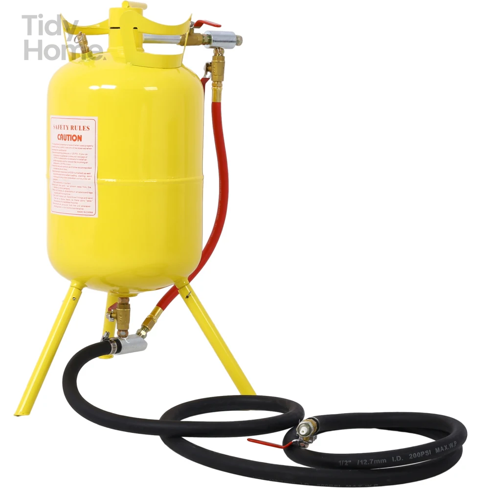 

Portable 5-Gallons Air Sand Blaster ,Handle Sandblasting 5-Gal Air Media Abrasive Blasting Tank w/Blast Gun,Safety design,yellow