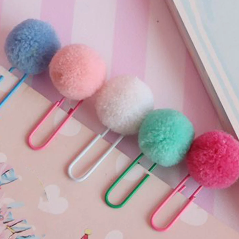 

24pcs Candy Color Ball Paper Clips Strong Hold Metal Bookmark Memo Organizer School Office Supplies Decorative Stationery Gift