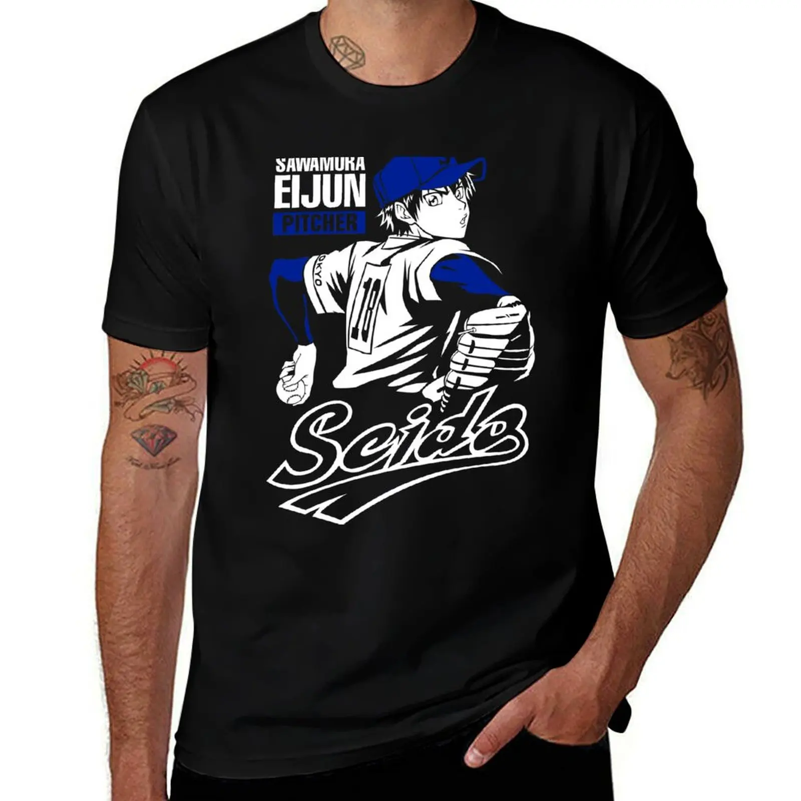 Eijun Sawamura-Diamond No Ace-Diam No Ace camiseta hombre algodón camisetas divertidas humor oscuro