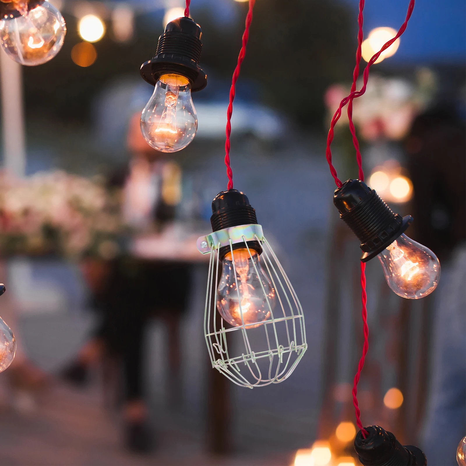 

5 шт., металлическая лампочка, железная проволочная клетка, абажур, защитный чехол для винтажных подвесных светильников для заводской мастерской