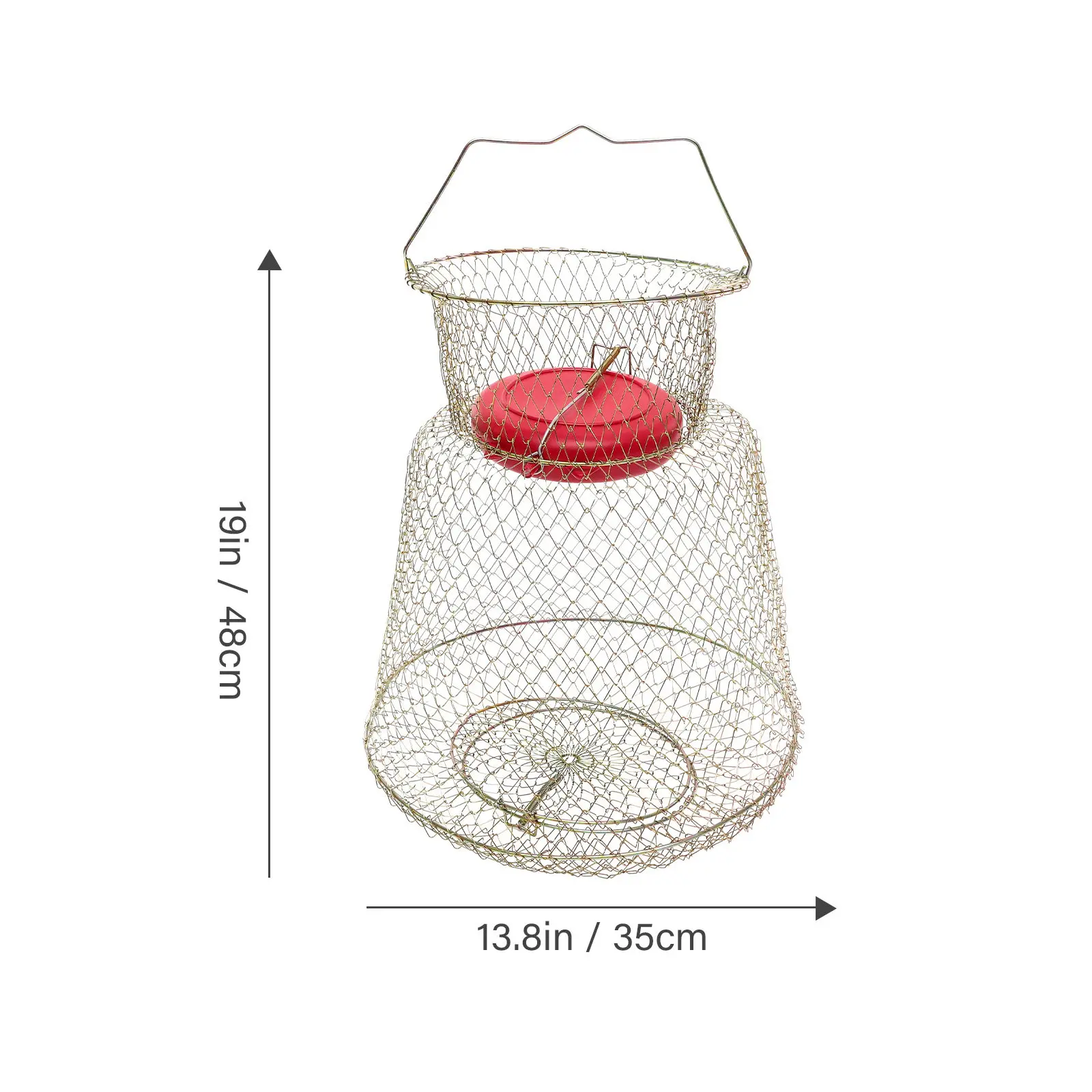Professional Wear-Resistant Fishing Cage Iron Mesh Fish Basket with Float Top for Keeping Fish Alive Easy Carry Compact Design view 4