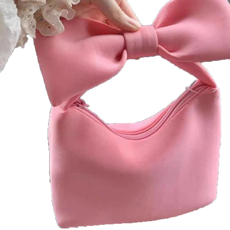Sweet Bow Handbag Girly High-value Handbag Portable Versatile Cute Small Tote Bag Clutch Bag