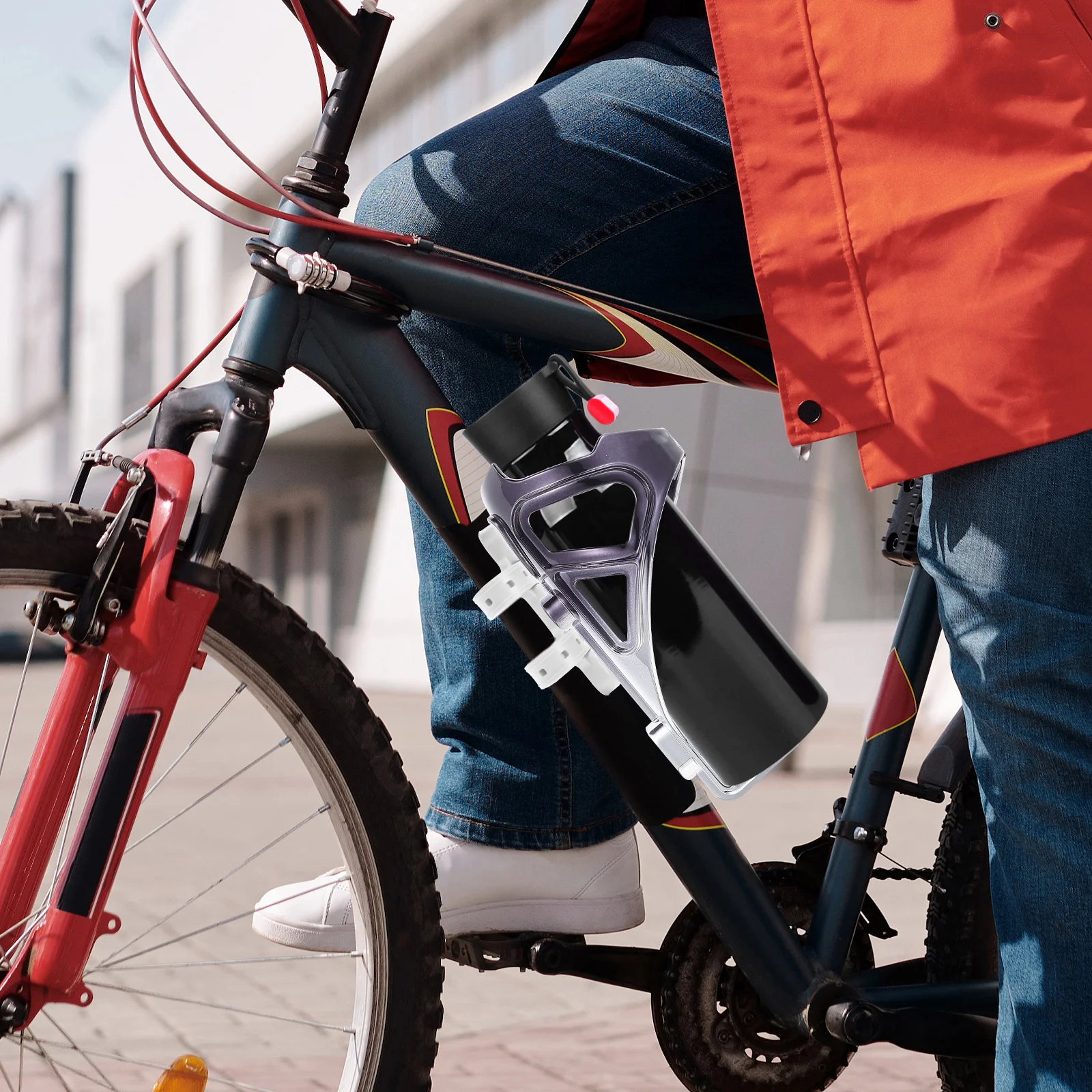 

1 set Bike Water Bottle Holder Mount Base Silicone Adjustable No Screw Installation For Bicycle Stroller Frame Bottle Cage Stand