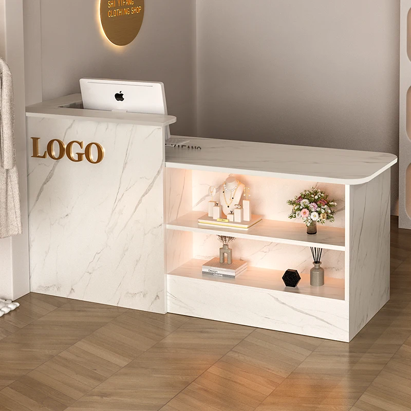 

Glamour Luxury Reception Desk Premium Modern Professional Aesthetic Bar Counter Upmarket Simple Mostrador Commercial Furniture