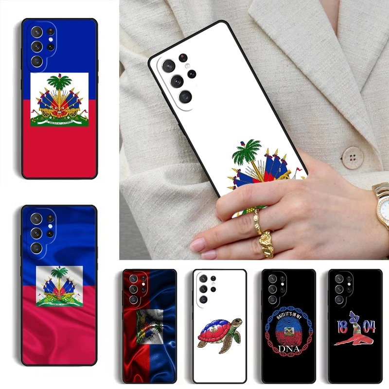 Haiti Haitian Flag Phone Case for Samsung Galaxy S26 S25 Ultra S24 S23 S22 S21 Plus Note 10 Bumper Cover