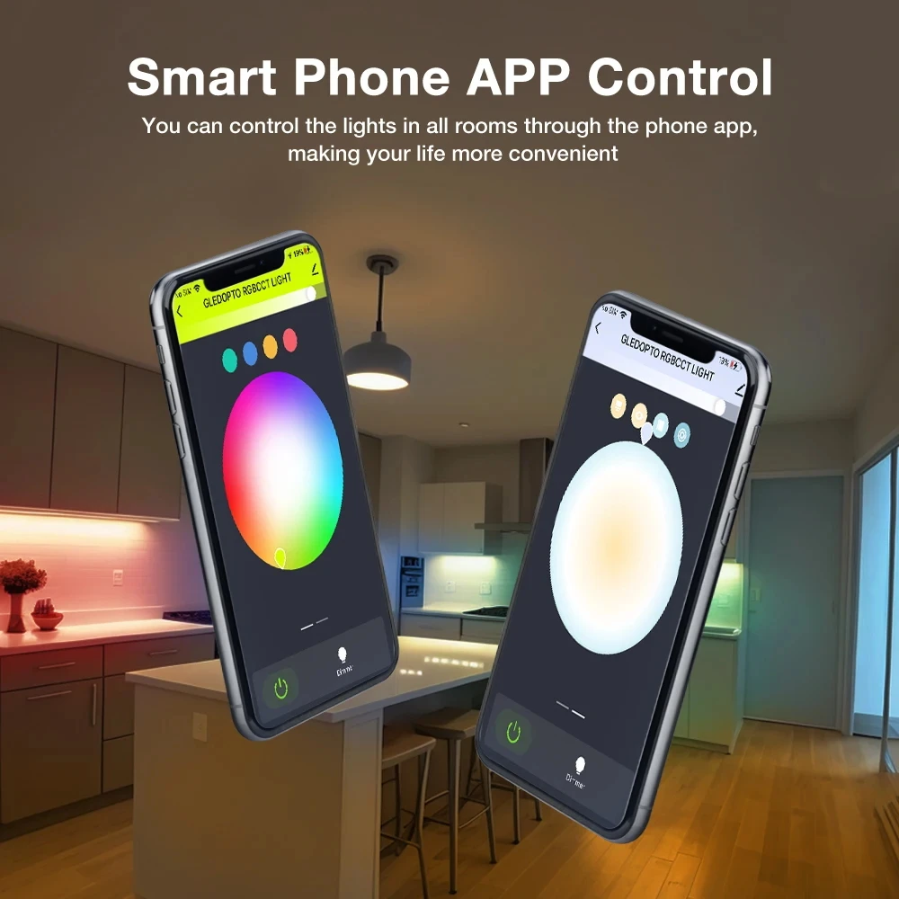 GLEDOPTO-LED Strip Controller com Wi-Fi, Suporta Smart Phone App, Controle de Voz, Sem Fio, Max 20A, 2.4GHz, 5 em 1, TUYA