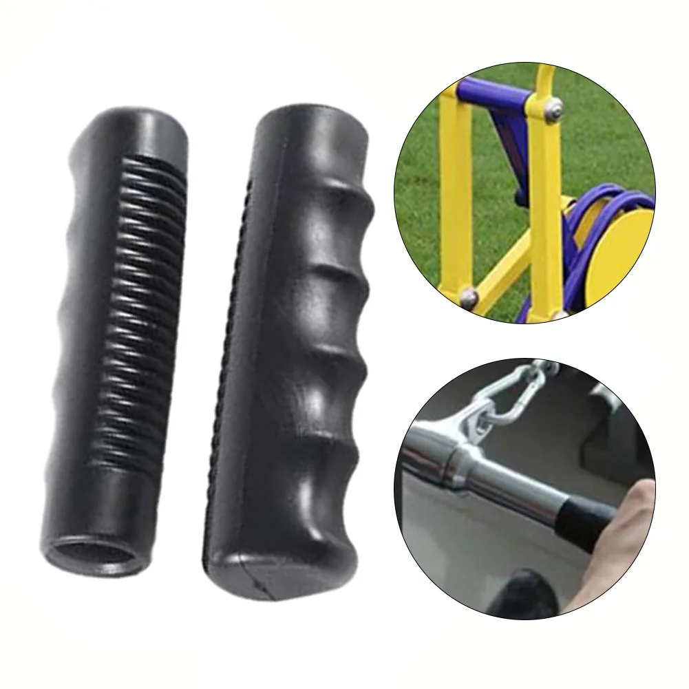 2Pcs Wheelbarrow Rubber Handles, Round Tubes Black Replacement Universal Handles PVC Anti-slip Handle Cover Industrial Tool Part