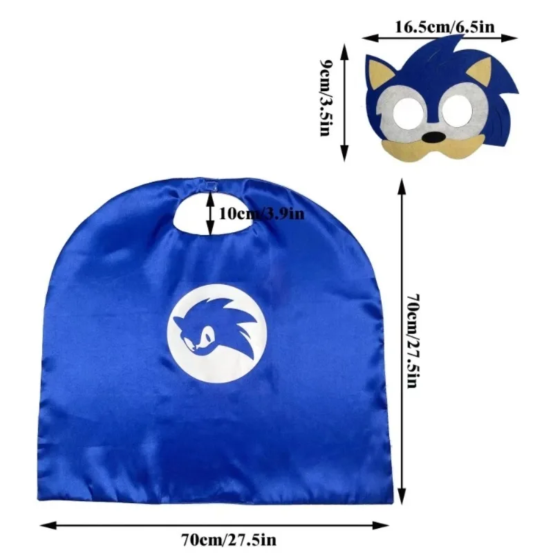 2026 Anime The Hedgehogs Maschera Mantello Mantello Cosplay per bambini Costume di compleanno Abbigliamento Mantello e mantello Performance