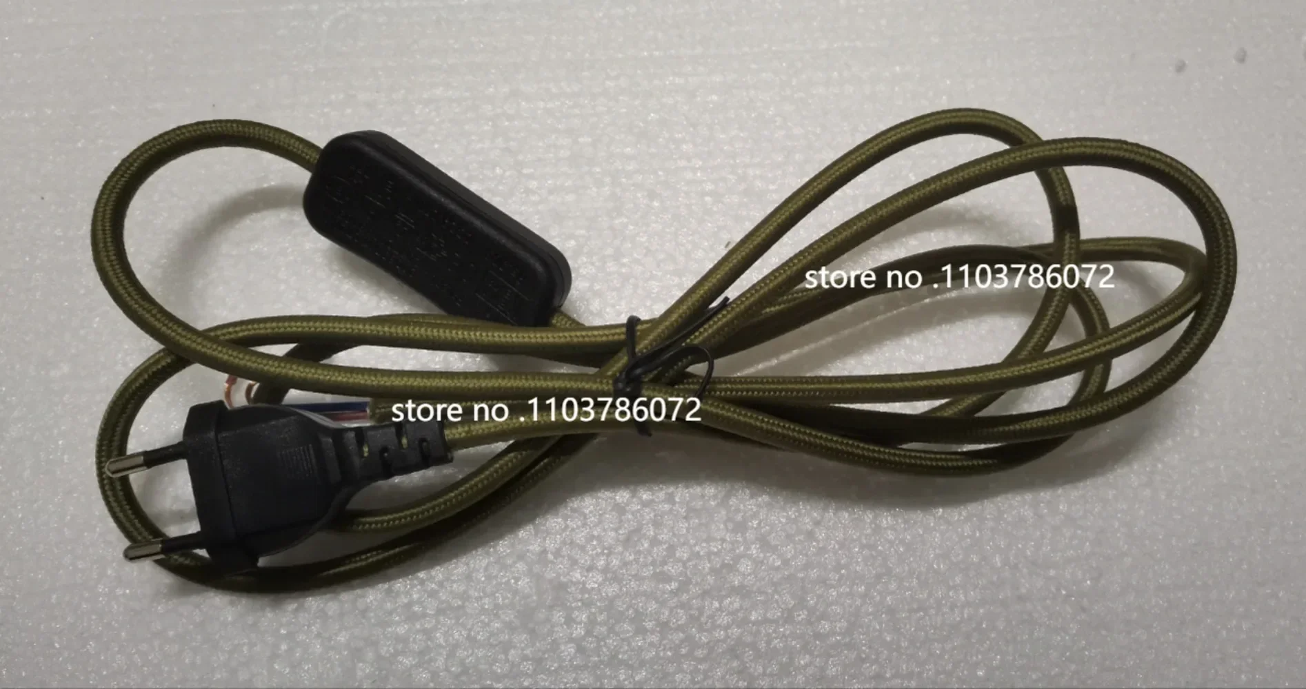 220V AC Power Cords With European Plug Switch Classic Fabric Textile Covered Flex Cable Wire Extension Cord for Table Lamp