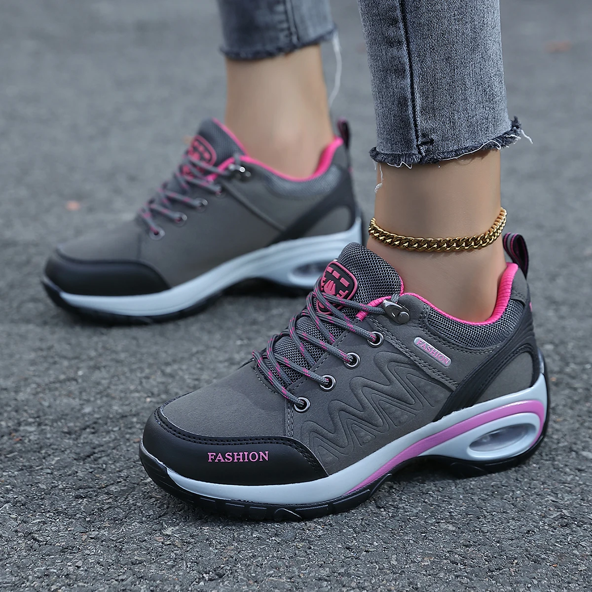 ผู้หญิงกีฬารองเท้าแพลตฟอร์มรองเท้าผ้าใบแฟชั่นเดินป่ากลางแจ้งปีนเขารองเท้าสบายๆลื่นรองเท้าสุภาพสตรีรองเท้าสบายๆ