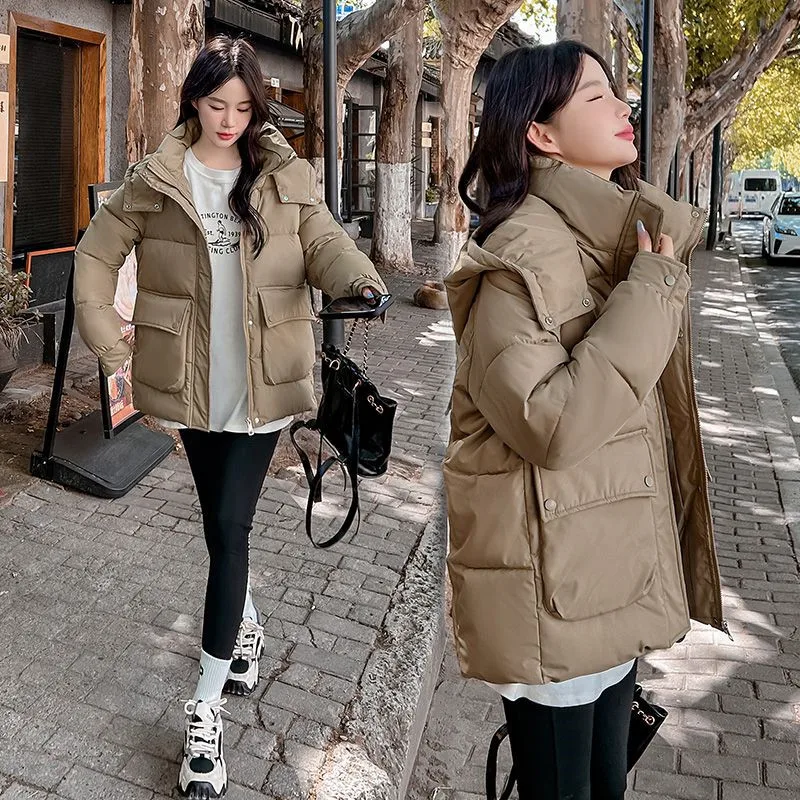 Winter 2025 New Women\'s Down Cotton Coat Short Thick Female Warm Cotton Padded Student Loose Jacket Bread Korean Overcoat