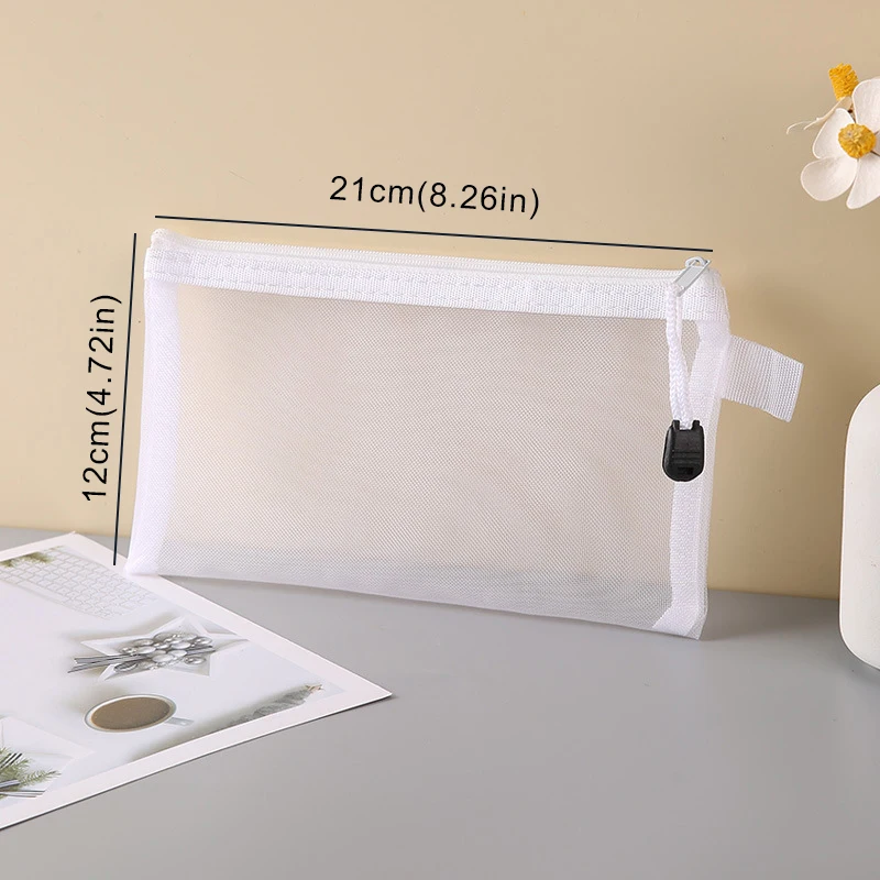 3PCS Mesh Zipper File Bag Office Household Miscellaneous Storage Bag Cosmetic toy building block storage bag