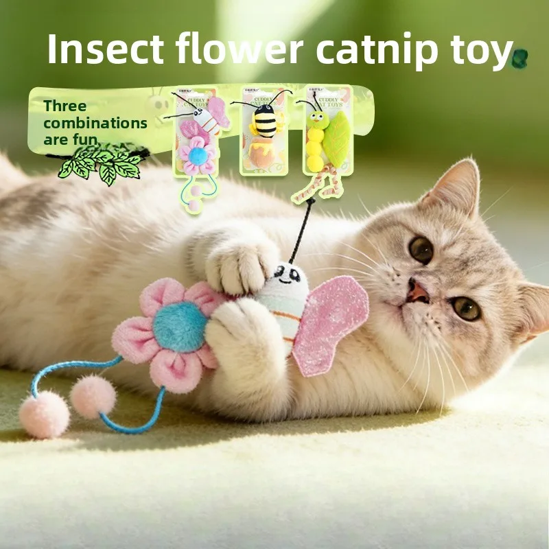 

Cat Toys with Catnip & Crinkle Paper, Self-Entertainment Worm Set for Kittens, Teething Chew Toys for Cats, Interactive Play