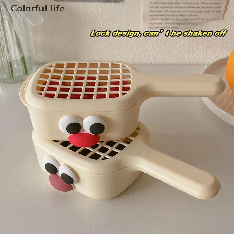

New Cute Square Drain Basket Vegetable Basin Fruit Plate Home Kitchen With Handle Fruit Washing Drain Basket