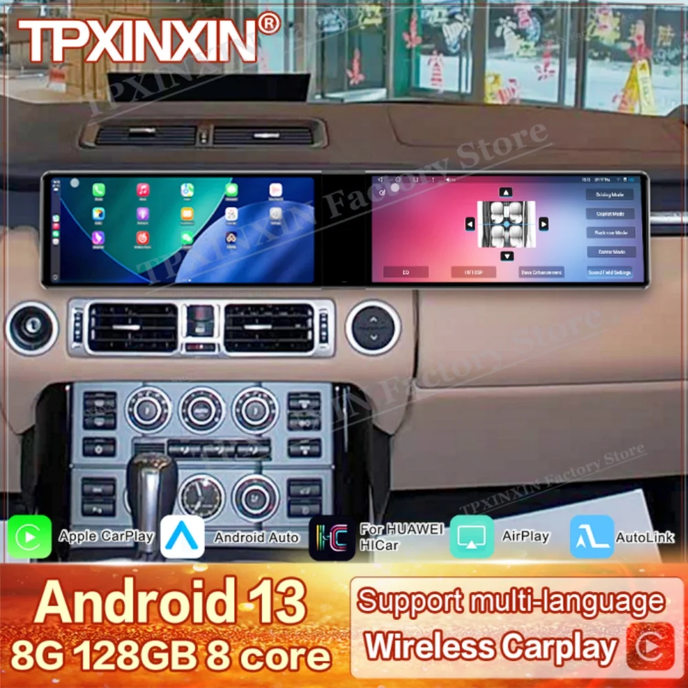 

Двухэкранный Android-магнитола для Land Rover Range Rover Executive Edition 2005-2009 с GPS-навигацией и стереосистемой