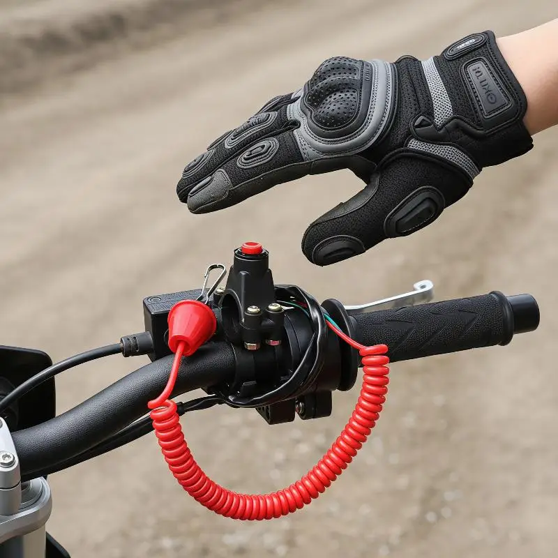 Handlebar 2 Wire Tether Kill Switch Apply For 49cc Dirt Pit Bike ATV Go Kart 4 Wheeler Quad Trail Bike Waterproof