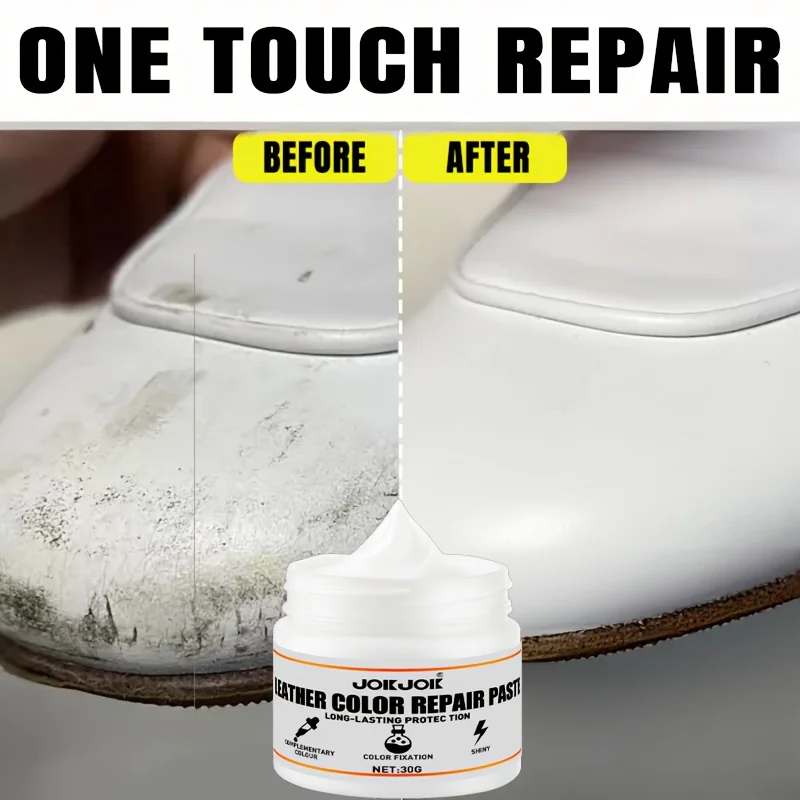 White Leather Restoration Kit, White Leather Coloring Ointment, Leather Dye - Restore and Renew Scratched, Faded and Aged Leathe
