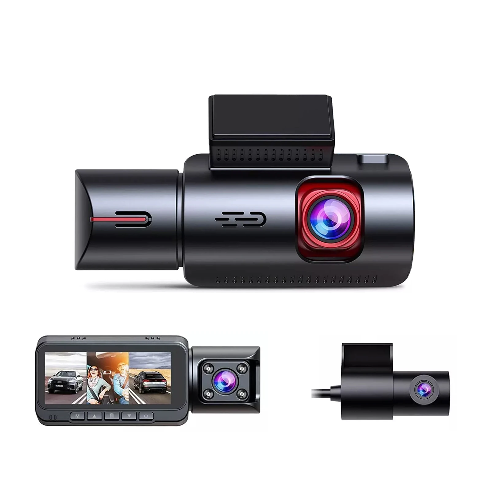 

2160P 4K Dash Cam Black Box with Front and Rear Camera 3.16 Inch Display WiFi GPS Optional Features WDR Night Vision