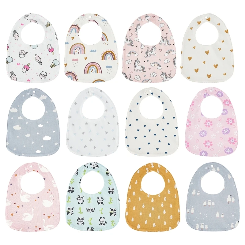 Stylish Baby Bibs Cartoon Cotton Burp Cloth Comfortable & Easy to Clean Baby Bibs Waterproof Cloth for Feeding Drooling