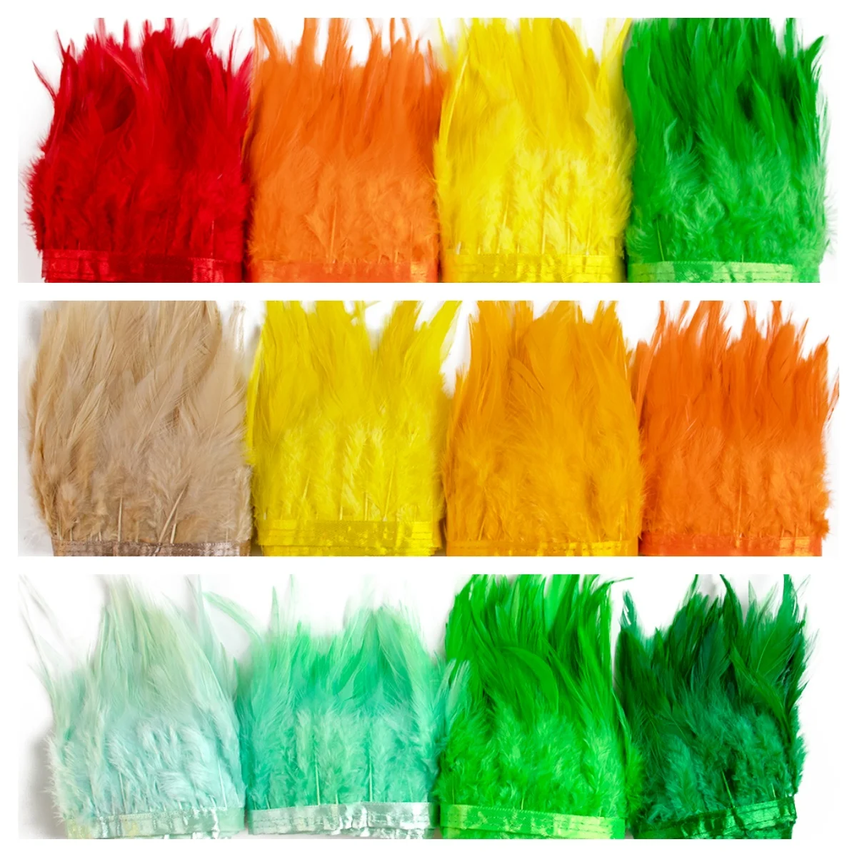 10-15CM/4-6Inch Rooster Feather Trim High Quality Chicken Feathers Fringe for Wedding Dress Clothing Sewing 1M/Lot Plumes Decor