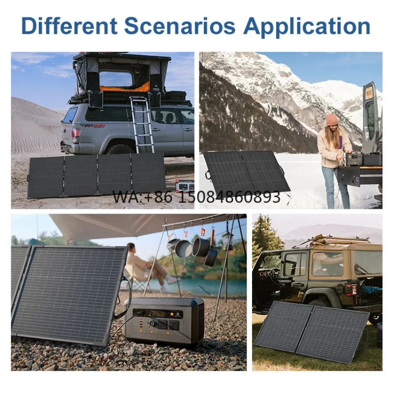 400W Lightweight Bifacial High Efficiency Foldable Solar Panel Outdoor RV Camping Off Grid Power Charging