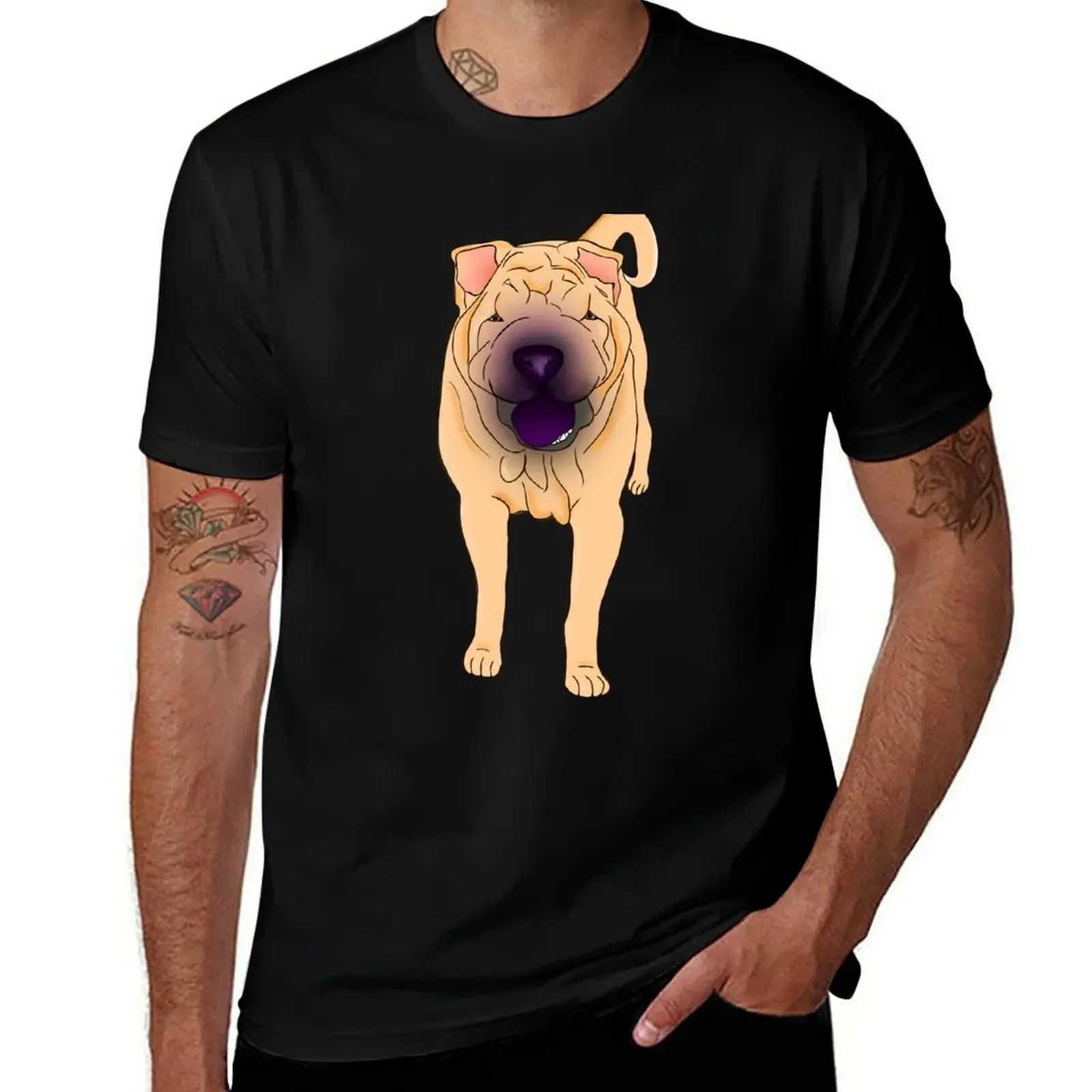 Shar Pei - Blonde T-Shirt boys whites croswit shirt man men workout shirt