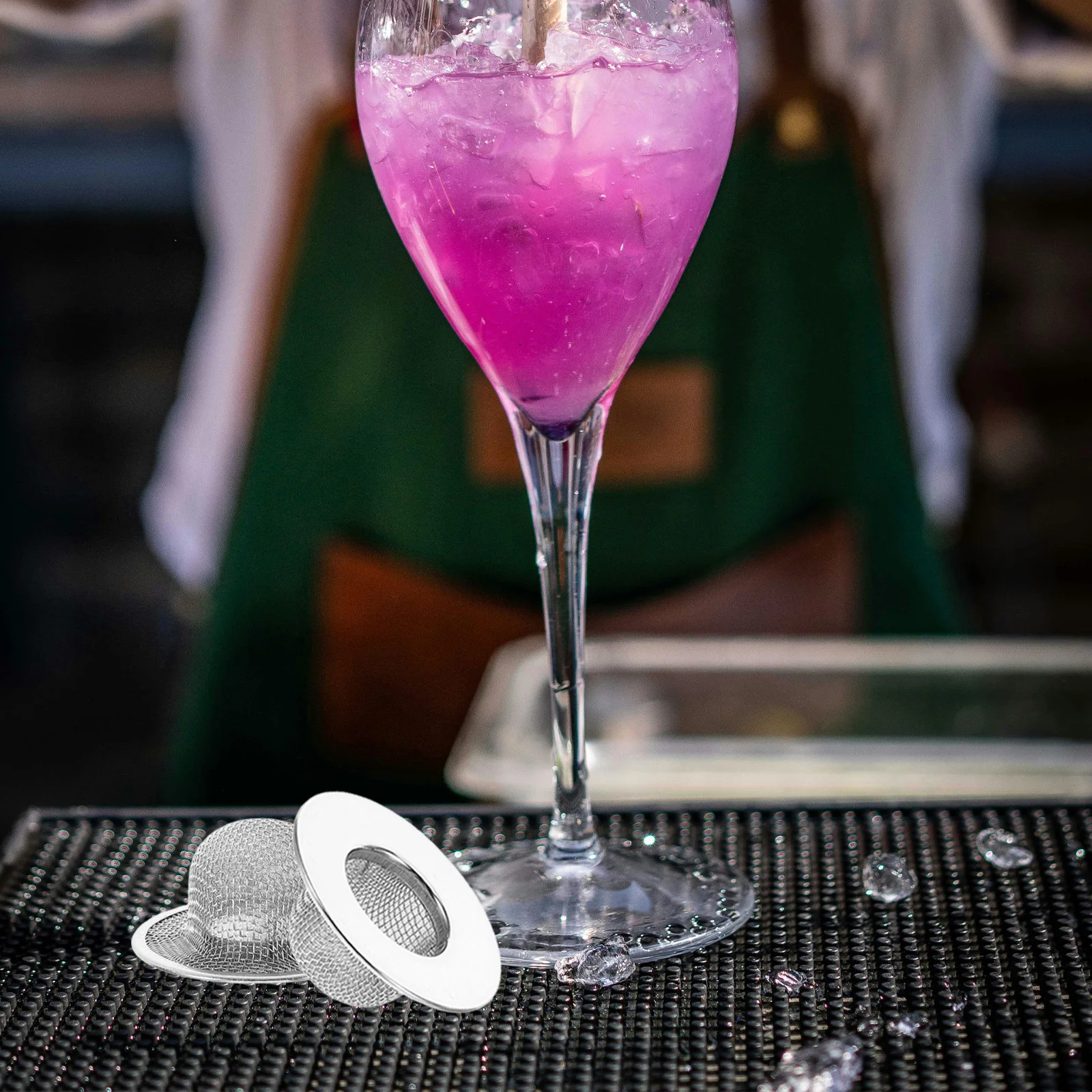 

5Pcs Dual Layer Stainless Steel Mesh Filter Cap for Whiskey Cocktails Smoking Drinks Fine Screen Strainer Bar Tool Replacement