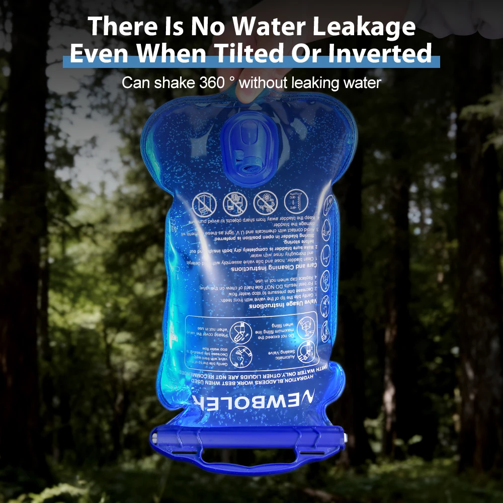 NEWBOLER Wasserblase, Wasserreservoir, Trinkrucksack, Aufbewahrungstasche, BPA-frei, 1,5 l, 2 l, 3 l, Lauf-Trinkweste, Rucksack – Detail 18