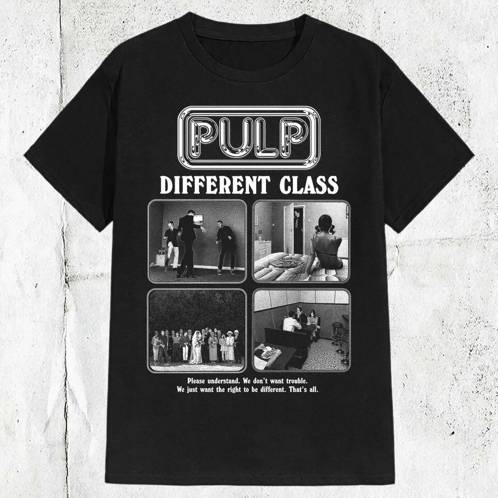 T shirt unisex Pulp Band Britpop diverse classi S 5XL vintage Washed designer clothes Casual homme Versatile Stylish Stretched