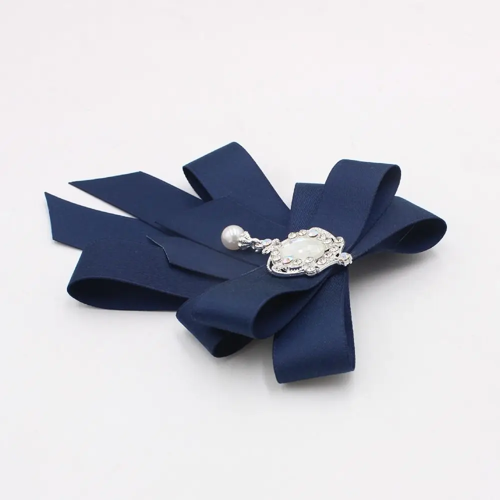 Luxury Ribbon Ribbon Bowtie Rhinestone Handmade Bow Tie Fabric Cloth Art Crystal Ribbon Bow Brooch For Men and Women