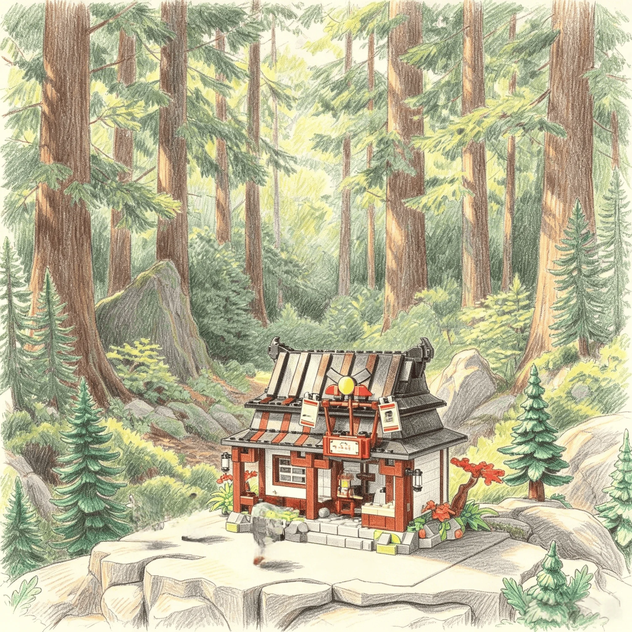 

MOC Chinese style street view Commemorative forging workshop assembly model adult difficult handmade DIY building blocks collect