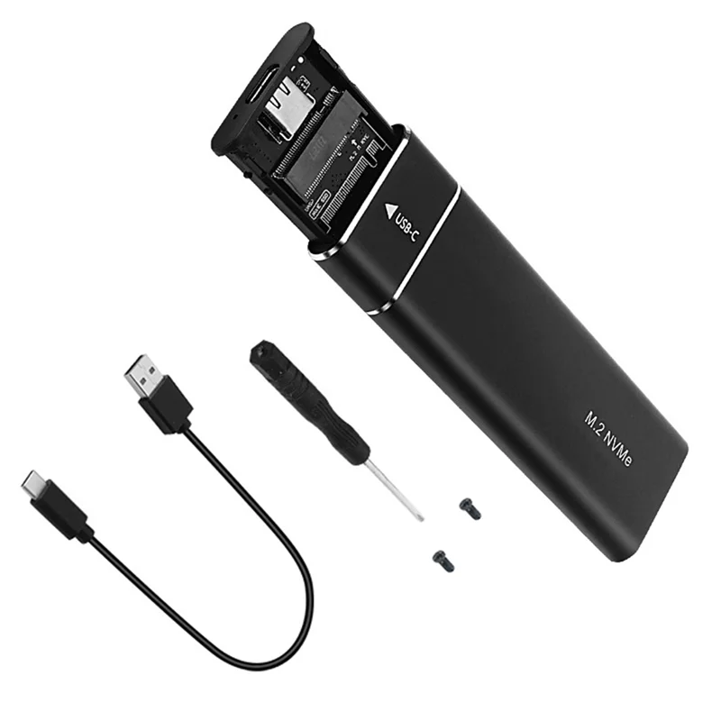 Gabinete SSD AM-M.2 Dual 10Gbps USB 3.1 suporta teclas Ethernet gráficos para laptop preto