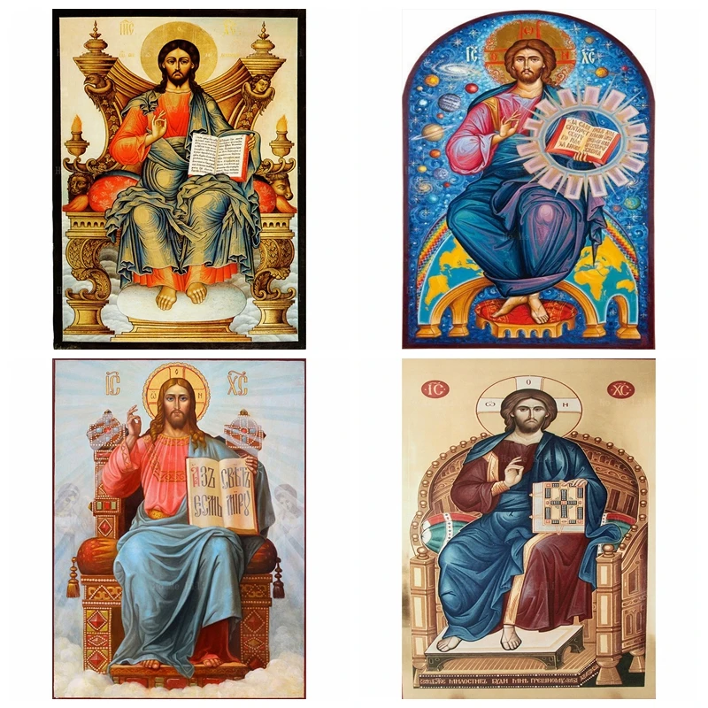 Our Lord Jesus Christ The King Of The Universe Ancient Orthodox Russian Icons Canvas Wall Art By Ho Me Lili For Home Decor