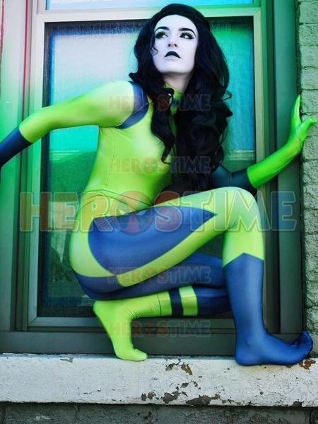 2023 neue Shego Super Bösewicht Cosplay Kostüm 3D-Druck Spandex Frau Halloween Mädchen Frau Spandex Bodysuit heißen Verkauf