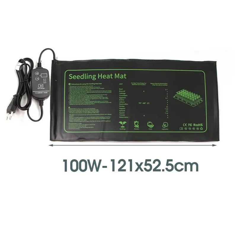 Alas Pemanas Bibit Grafena A64Z Dengan Termostat yang Dapat Disesuaikan Untuk Perkecambahan Benih Tanaman, Alas Pemanas Pembibitan, Steker EU