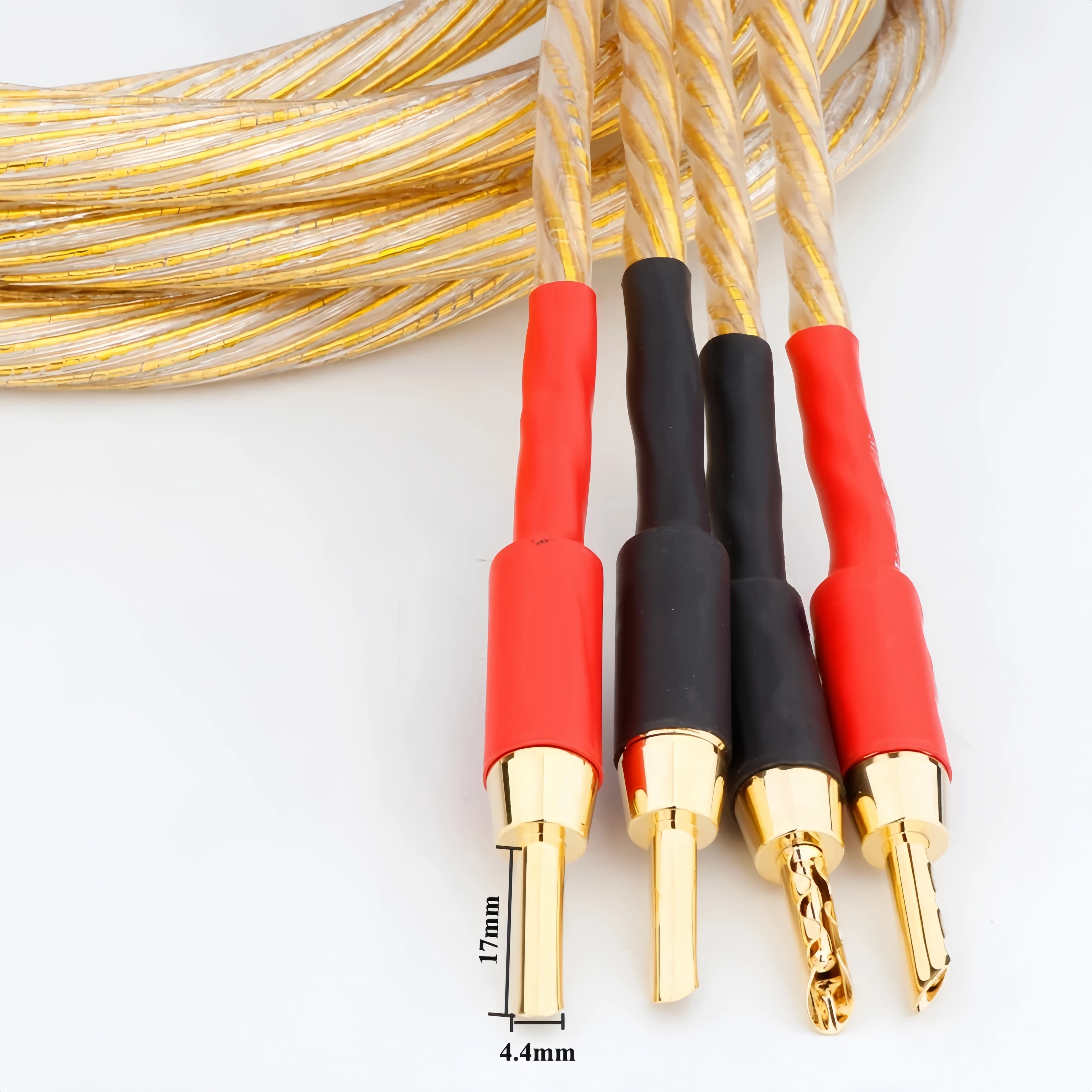 

High QualityGold Hifi Speaker Cable Banana Plug Biwire Electric for Amplifier CD Loud Speaker Wire Audio Line