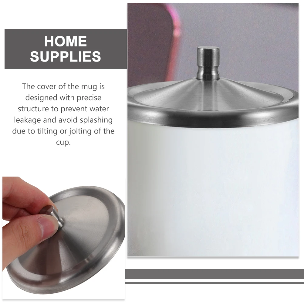 

2pcs Universal Stainless Steel Mug Lid Cup Cover Leak-Proof Heat Resistant Replacement For Coffee Tea Water Cups