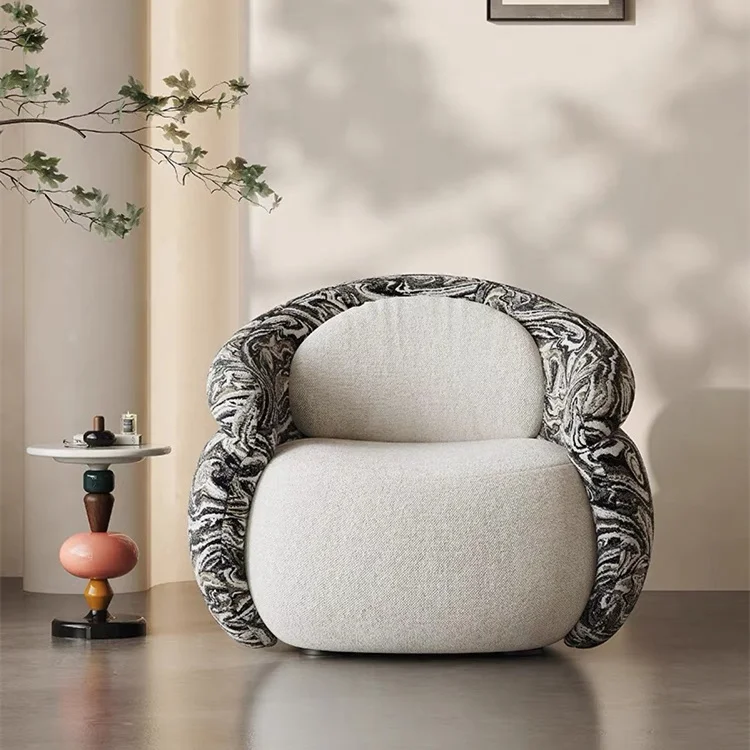 

@#Single-person Sofa with Vintage Ink-wash Painting Pattern, Suitable for Living Room or Villa, High-end and Simple Style.