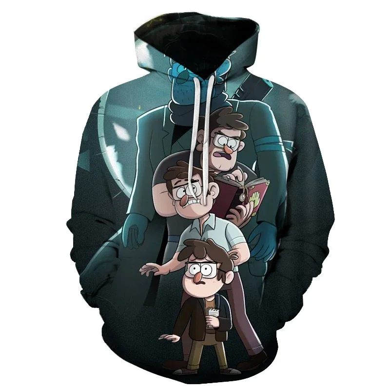 Hoodies Disney Gravity Falls 3D Print Sweatshirt Boy Girl Unisex Hooded Fashion Kawaii Cartoons Sweatshirts kids Oversized Coat